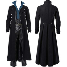 中世纪蒸汽朋克复古夹克哥特式维多利亚时代外套制服万圣节服装