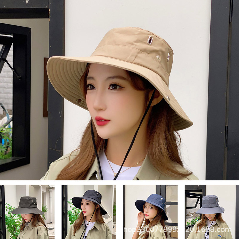 Big Brim Sun-Shade Fisherman Hat Women's Summer Uv Protection Sun Hat Japanese Quick-Drying Travel Alpine Cap Men