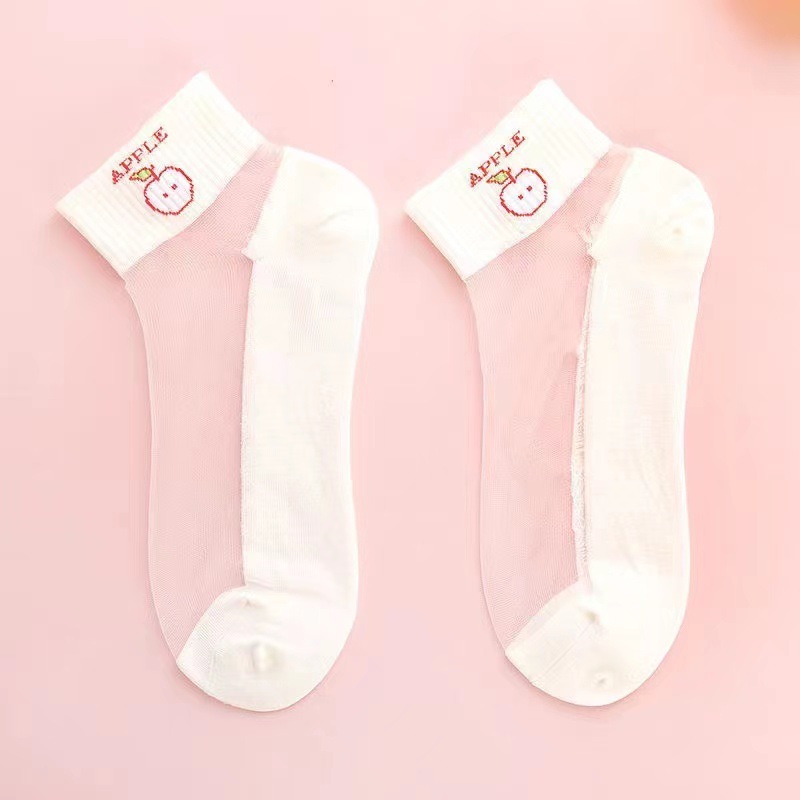 2023 Summer Thin Fashion Glass Stockings Anti-Snagging Kanekalon Socks Internet Hot Fruit Socks Women's Socks