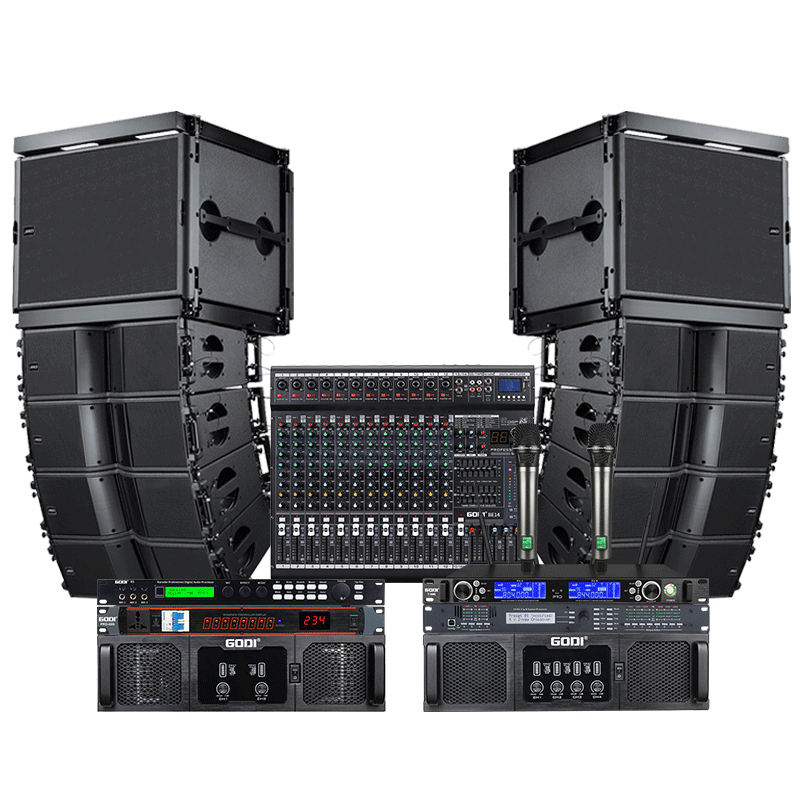godi双8寸4 2钕磁线阵音响专业舞台婚庆会议餐吧户外演出音箱套装
