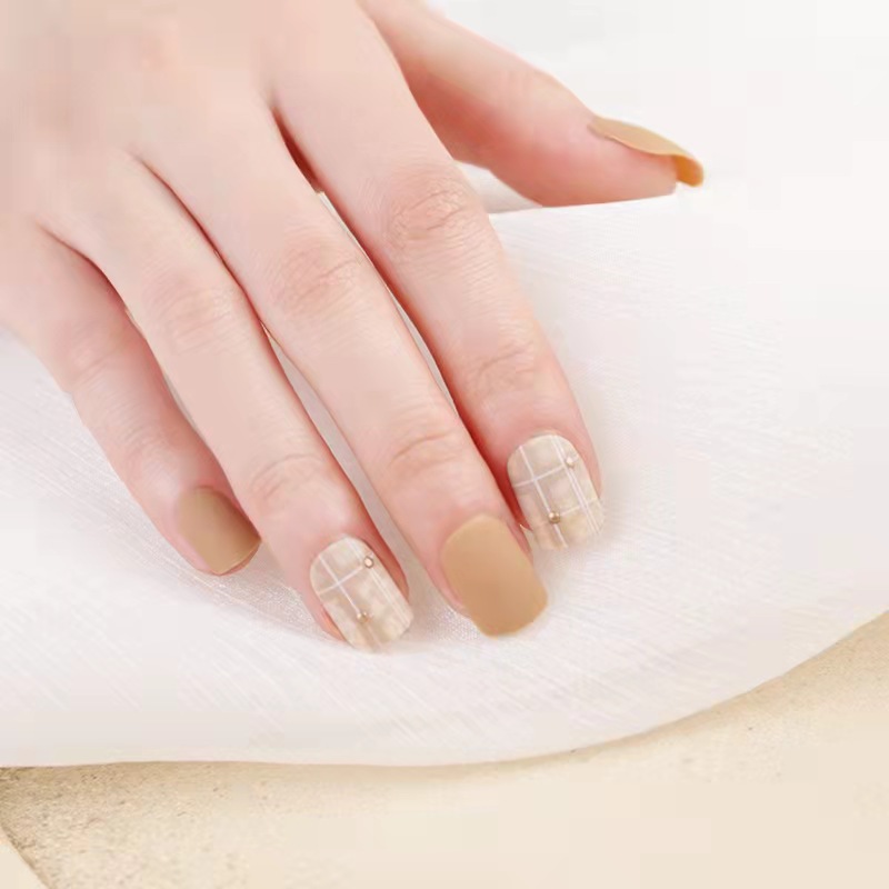 2023 Ollie New Finished Product Removable Nail Stickers Nail Ornament Short Nail Tips Wholesale