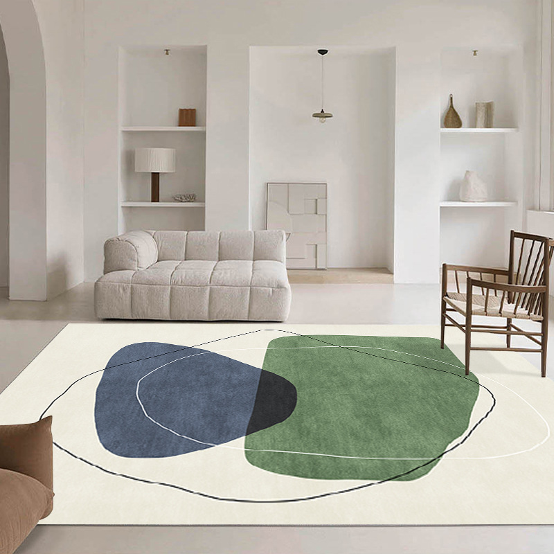 Nordic Simple Abstract Lines Living Room Carpet Sofa and Tea Table Full Carpet Plant Girly Bedroom Bedside Blanket
