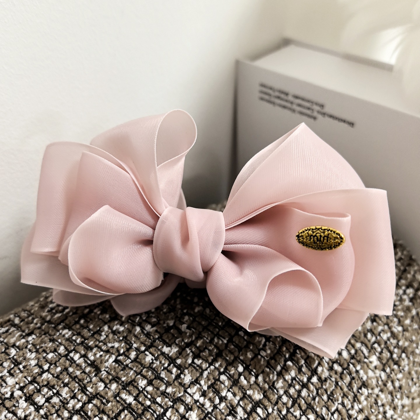 韩版时尚高级感多层立体薄纱蝴蝶结气质款香蕉夹马尾夹头饰发饰