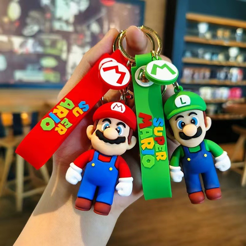 Vitality Mario Keychain Doll Pendant Car Key Ring Bag Accessories Key Chain Chivalry Gift Wholesale