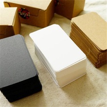 【张/盒】单词卡空白小卡片纸硬卡明信片书签留言黑色卡片识字