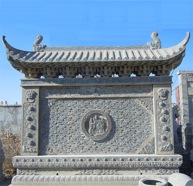室外雕花装饰影壁墙 屏风石壁墙￥68000