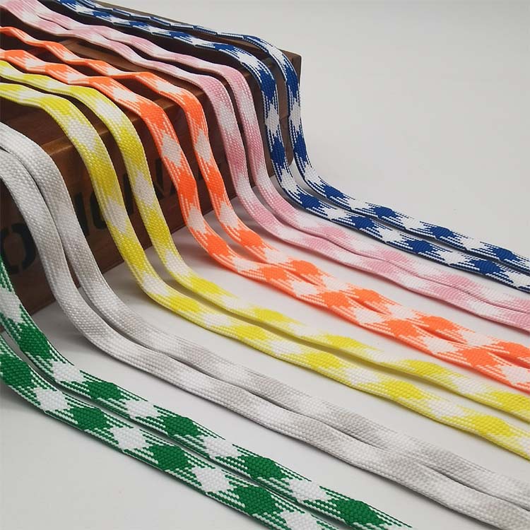 现货批发 1cm白底彩点空心带 鞋帽绳子箱包挂件绳 白底彩花扁绳带