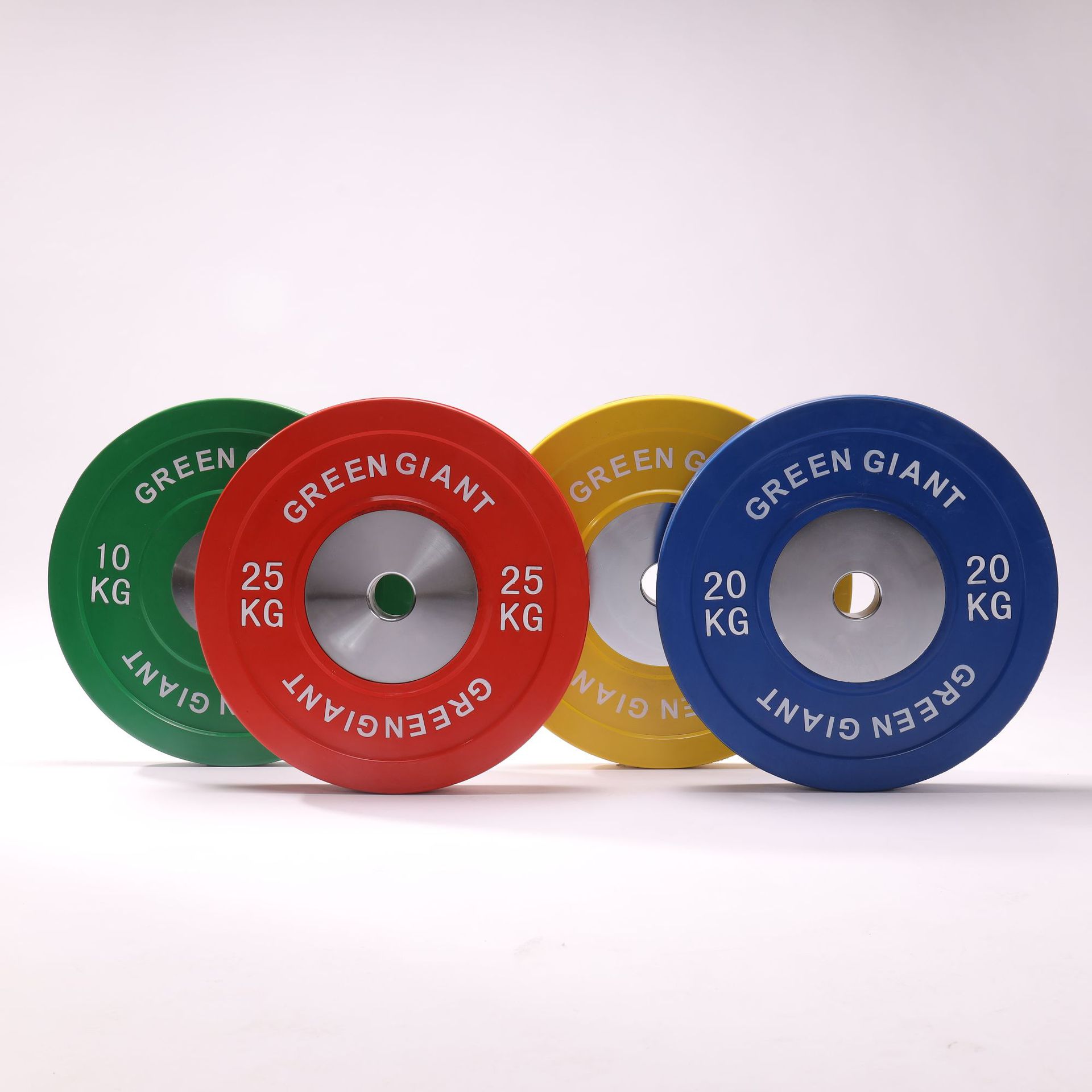 杠铃片彩色全胶大孔哑铃片健身房男士奥杆家用crossfit竞技举重片