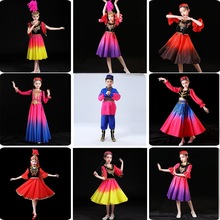六一儿童新疆舞演出服女童维吾尔族服装哈萨克族少数回民族舞蹈服