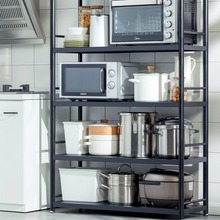 不锈钢厨房置物架落地多层收纳架家用微波炉架子放锅烤箱储物架柜