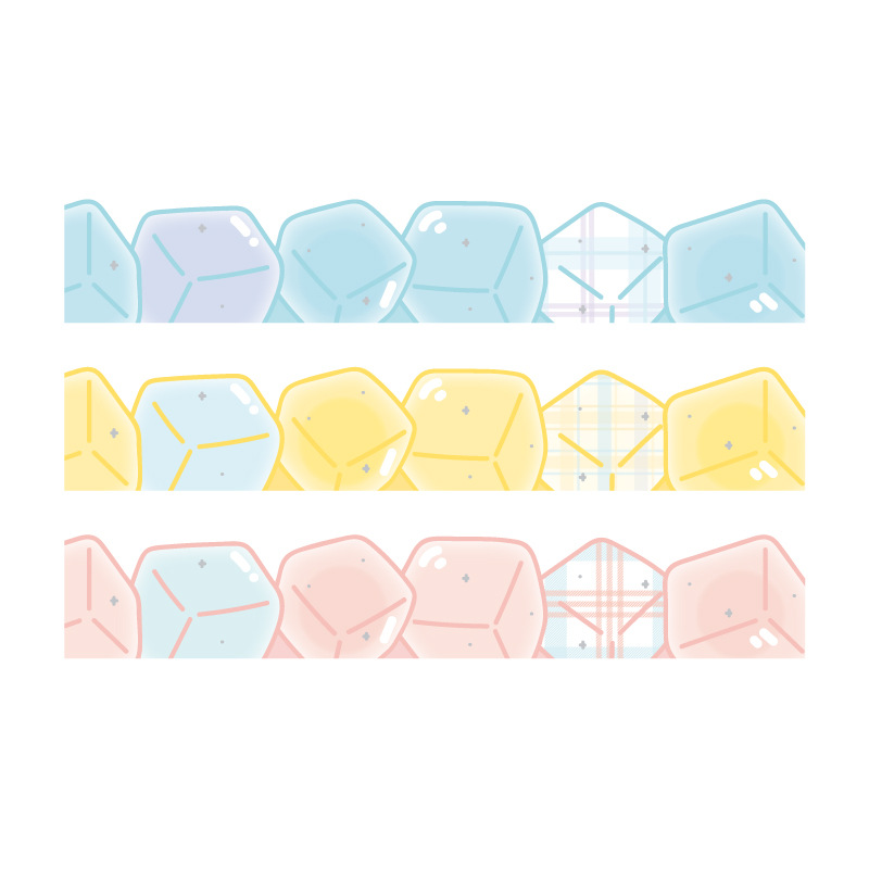 纸迹异形造景和纸胶带 双色碎冰冰系列 清新手帐素材装饰贴画 5款