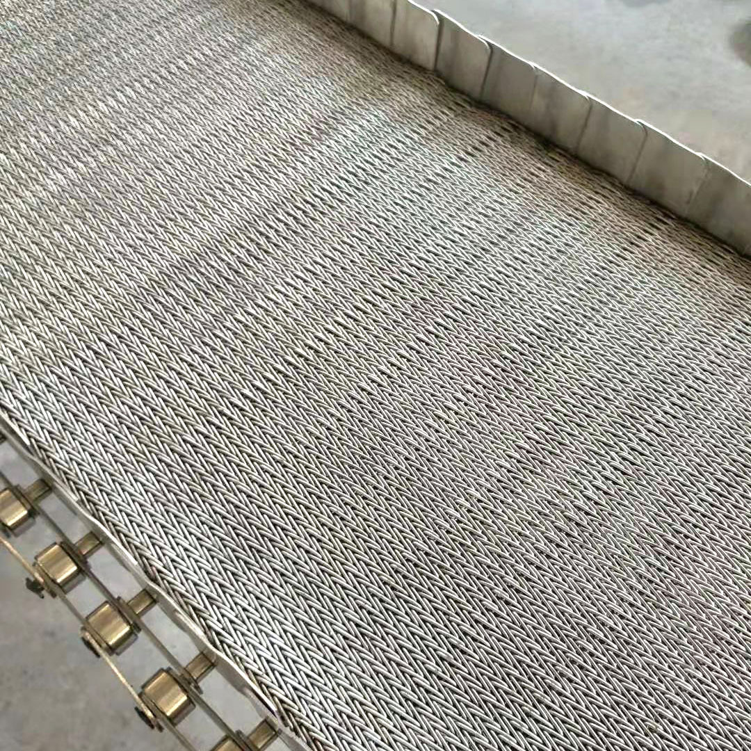 加密人字形网带耐高温304不锈钢输送带金属传动网链人字形网带