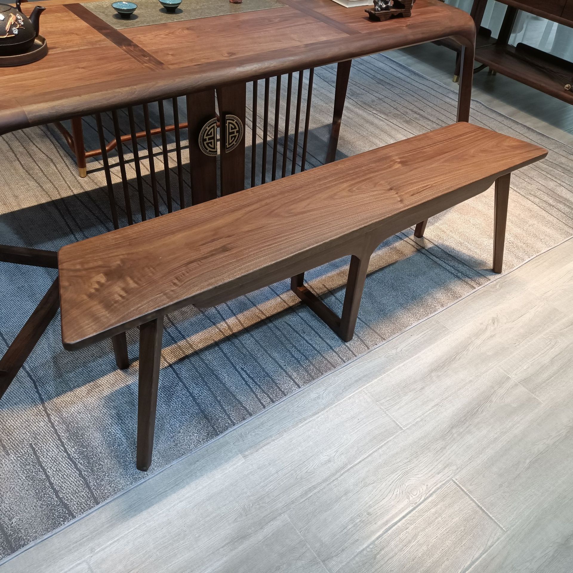 新中式茶桌北美黑胡桃茶桌