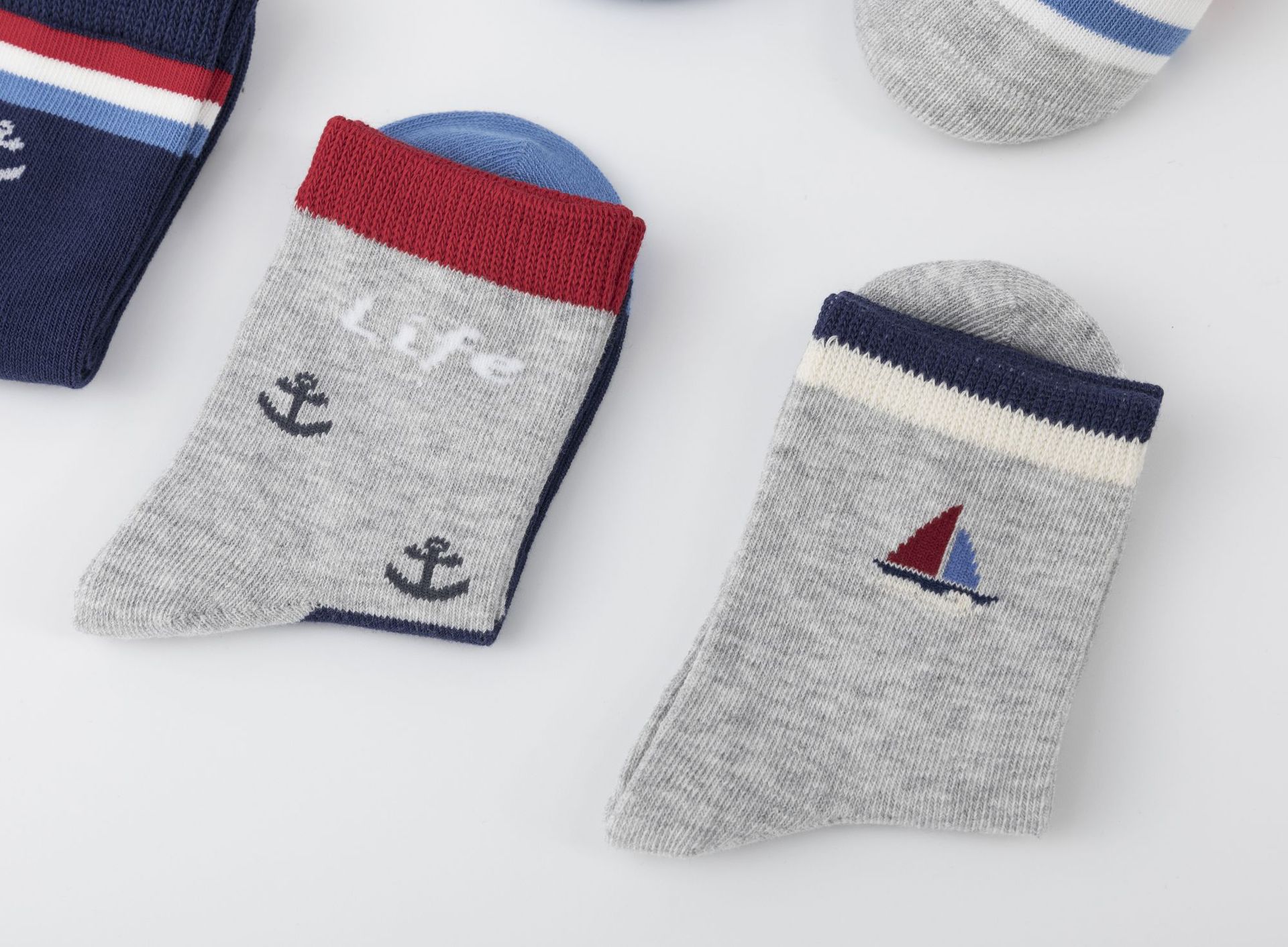 弟弟妹妹儿童袜子海军航海中筒袜大童男童男孩秋季宝宝袜秋冬批发