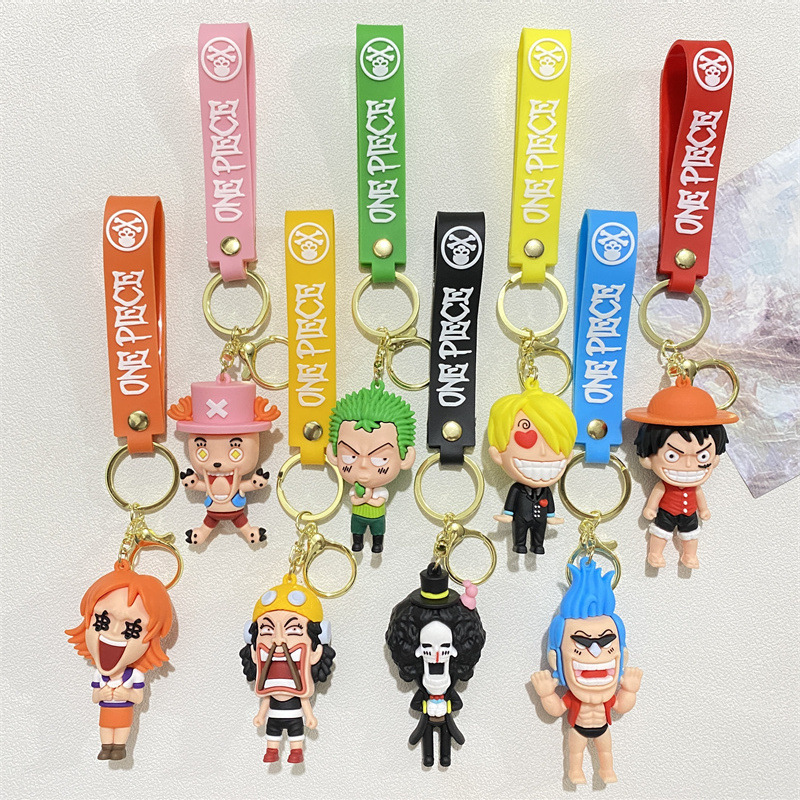 cross-border anime new one piece keychain luffy nami shanzhi saolong key chain doll men and women‘s pendants ornaments