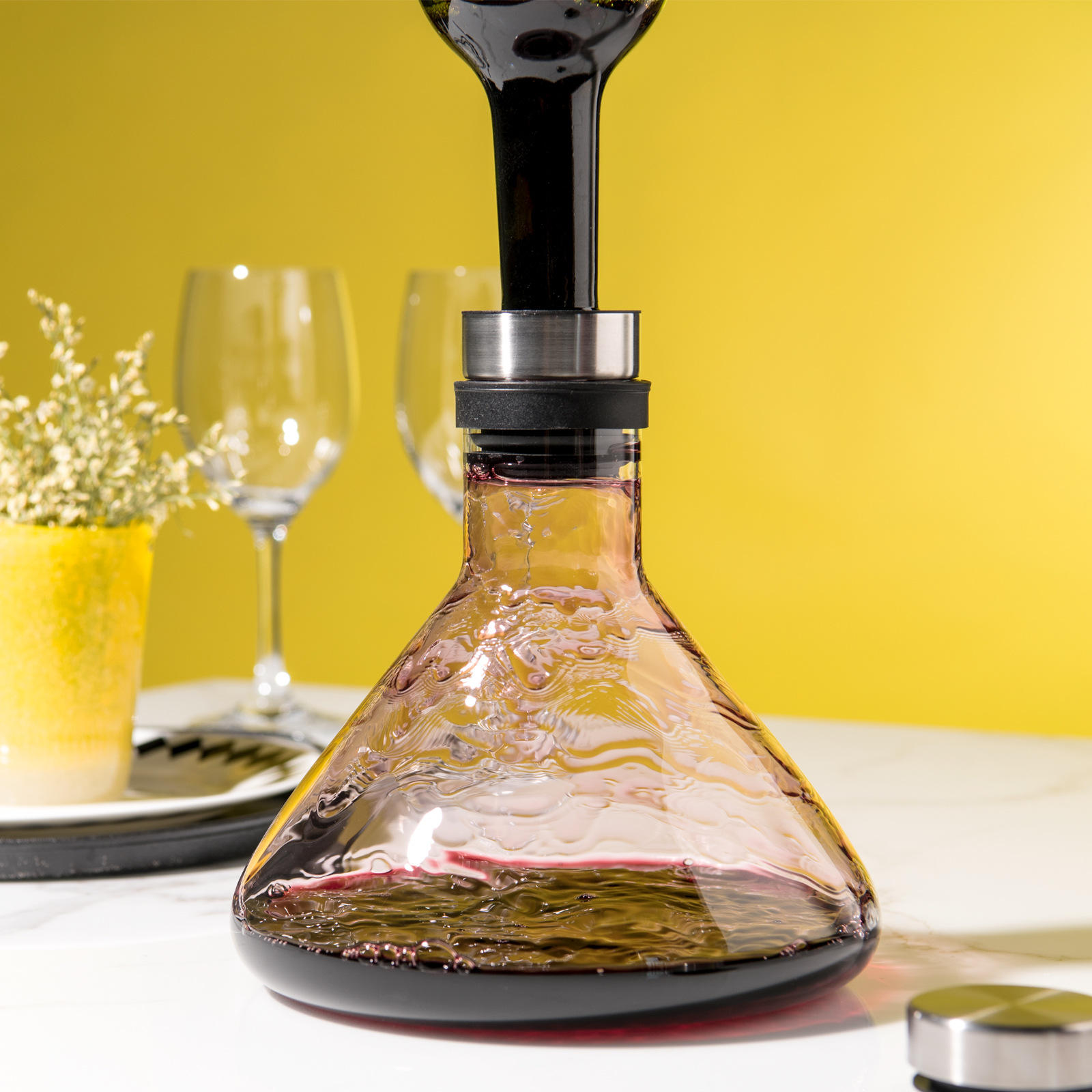 呼吸式红酒醒酒器家用快速醒酒器壶密封盖倒酒器葡萄酒倒酒器玻璃