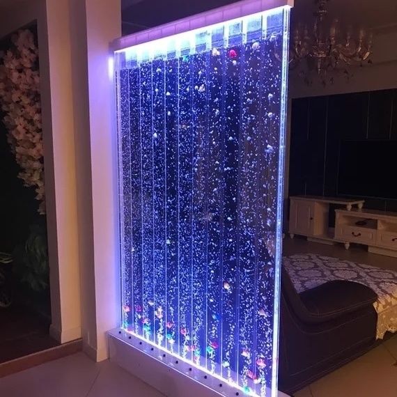 水幕墙气泡屏风流水墙水舞大型亚克力隔断玄关鱼缸客厅水族箱酒吧