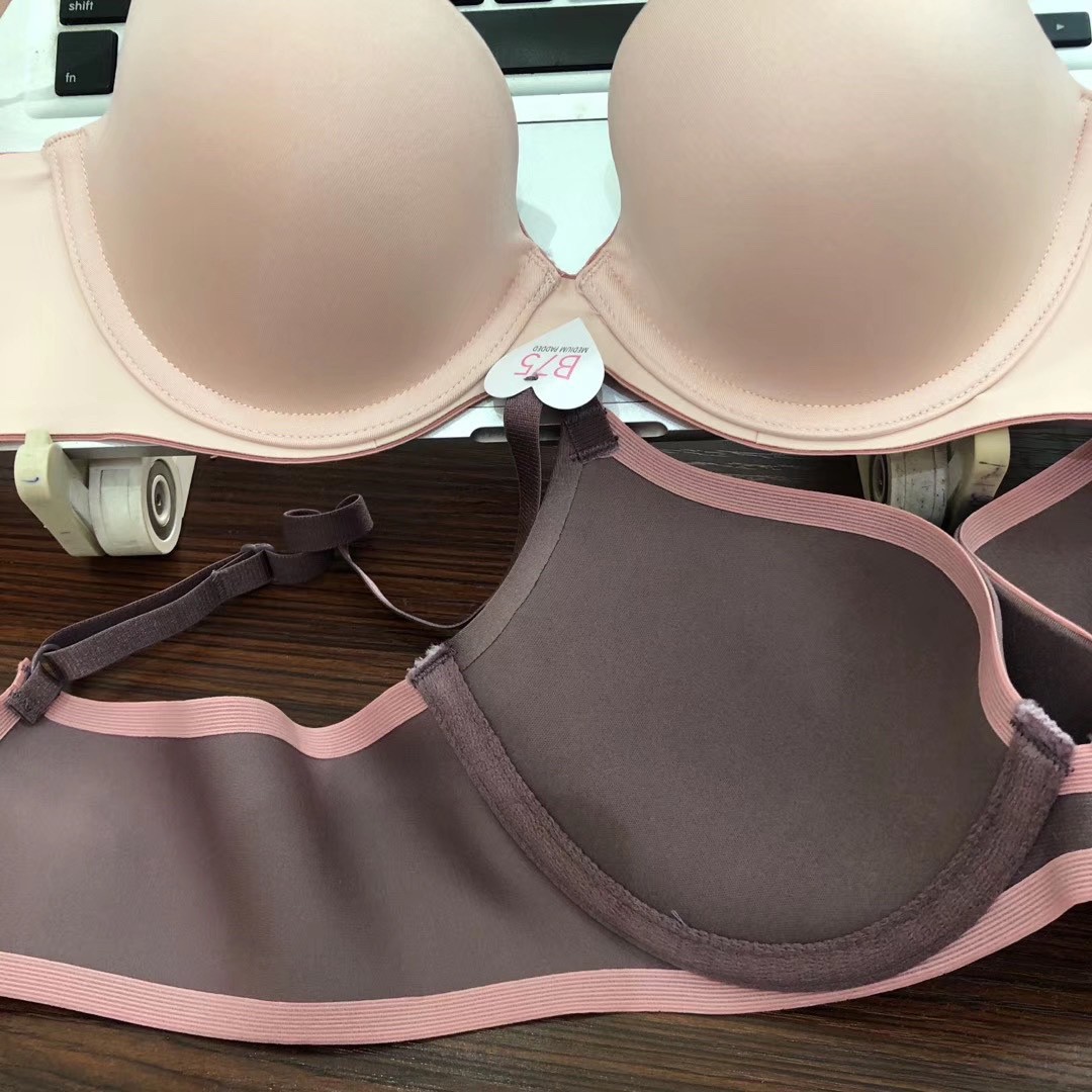 纯原厂外贸c家薄款舒适光面文胸罩青年女性大胸显小衬衫内衣