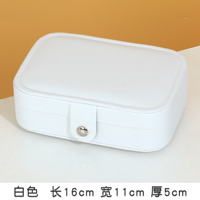 Simple Flip Travel Double Layer Jewelry Box Ring Necklace Ear Stud Multi-Layer Jewelry Box Portable Jewelry Storage Box