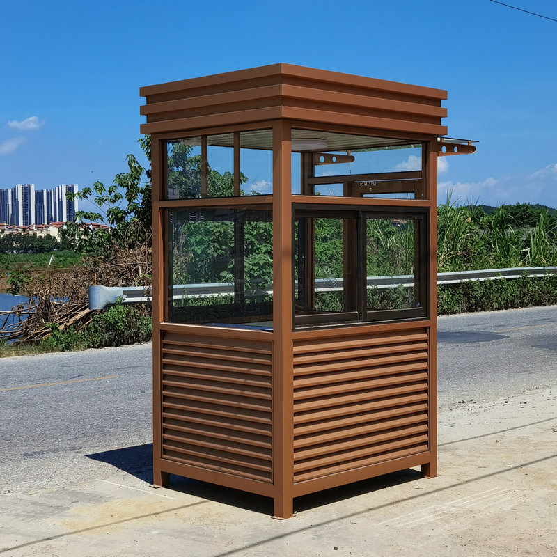保安亭治安岗亭值班收费玻璃岗亭 户外移动不锈钢岗亭钢结构