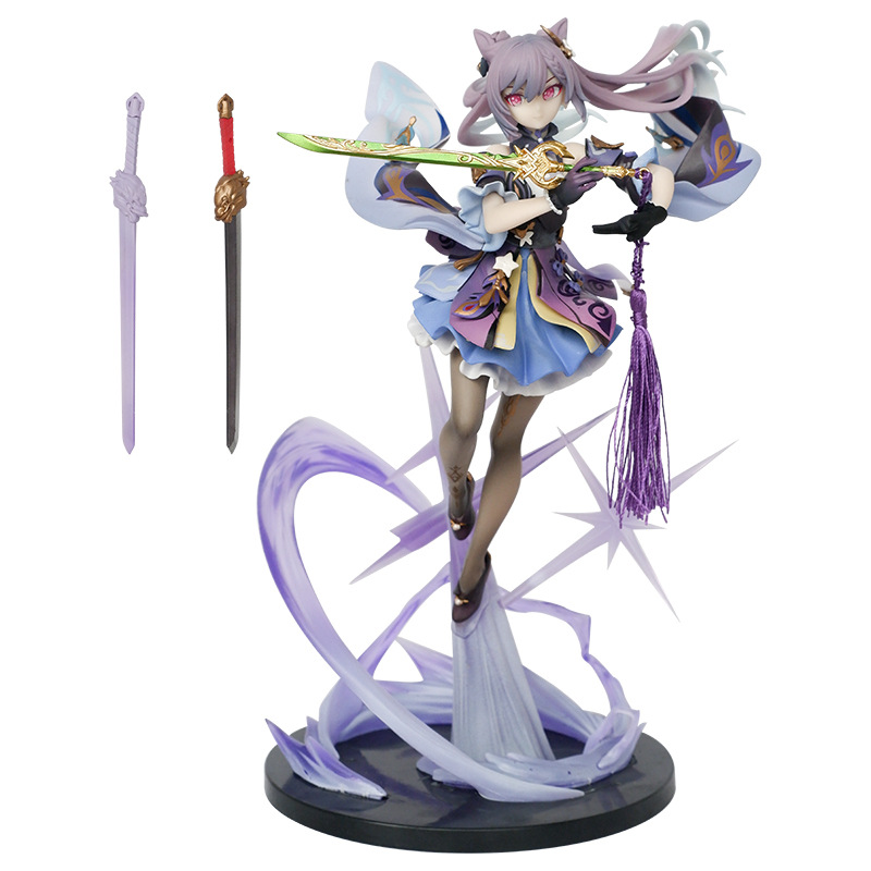 圆神拿剑刻晴霆霓快雨手办美少女二次元游戏动漫周边模型摆件批发