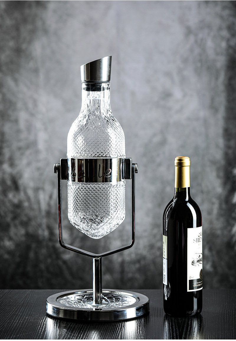 摇摆醒酒器网红水晶葛兰许不倒翁摇摇壶圣路易旋转陀螺红酒醒酒器