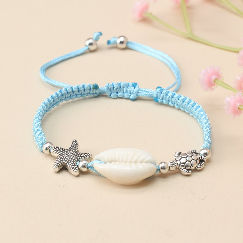 Amazon Hot-Selling Ornament Bohemian Hand-Woven Starfish Bracelet Small Turtle Shell Bracelet Cross-Border Supply