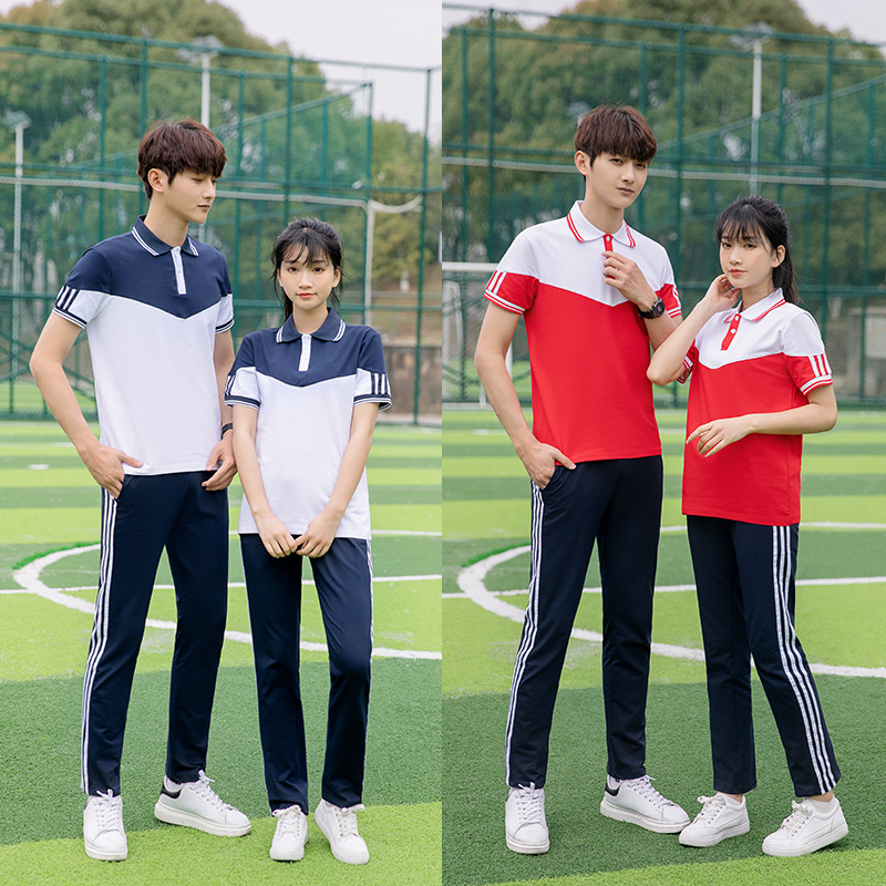 夏季短袖运动装校服套装夏装班服中学生初中生男女学院风一套团购