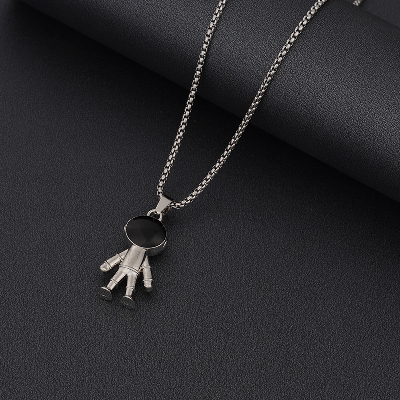 Korean Style Titanium Steel Hip Hop Necklace Children's Fashion Hip Hop Catwalk Necklace Men's and Women's Sweater Chain Stainless Steel Personal Accessories