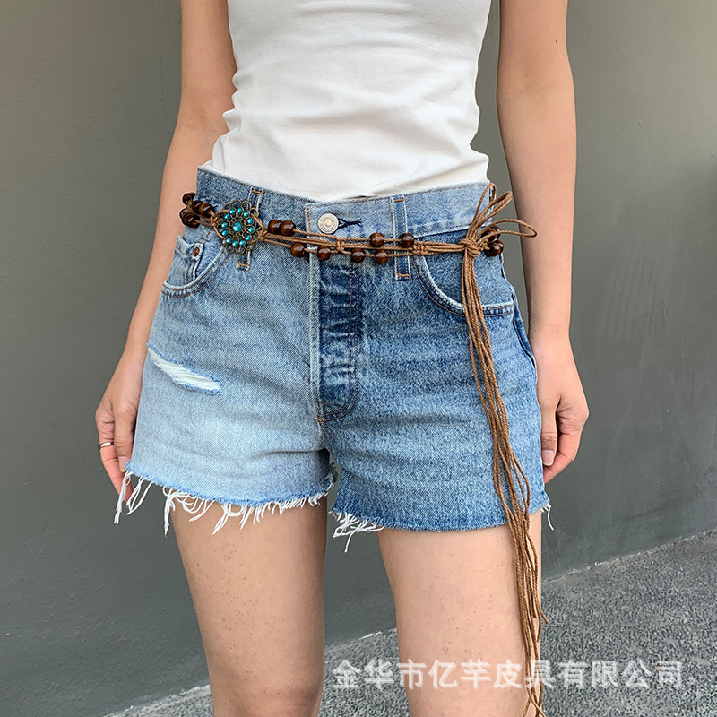 Cross-Border National Fashion Waist Chain Women's Belt Artistic Retro Dress Accessories Advanced Casual Decoration Waist Strap