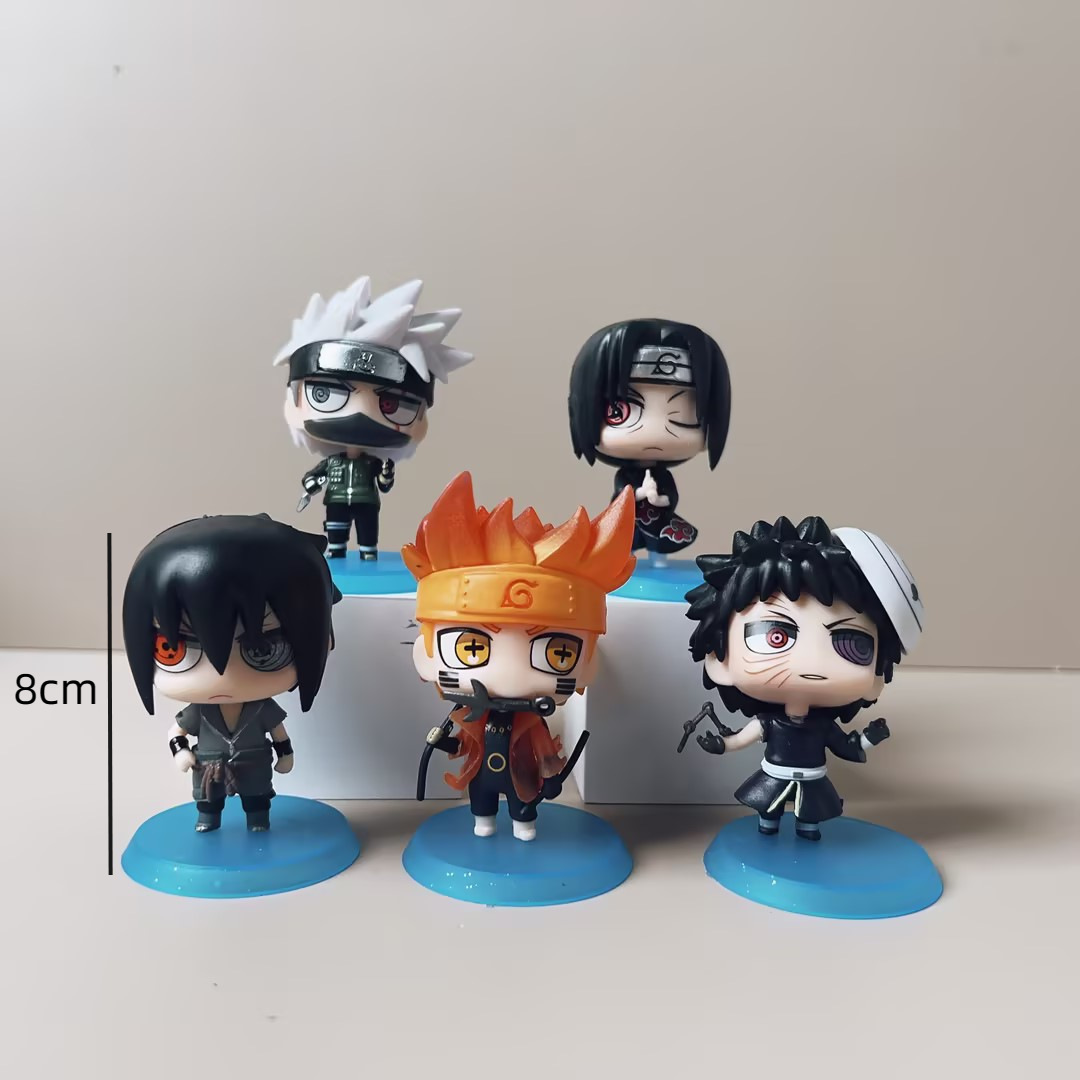 6款蚊香眼火影手办我爱罗鸣人公仔办公室桌面手办摆件动漫手办