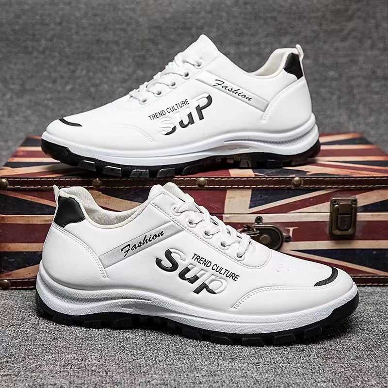 2023 Spring and Summer New Casual Shoes Leather Waterproof Trendy Shoes Men's Sports Running Shoes