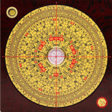 八寸崇道堂罗盘大天池8寸21层大字体三合罗盘罗经仪指南针