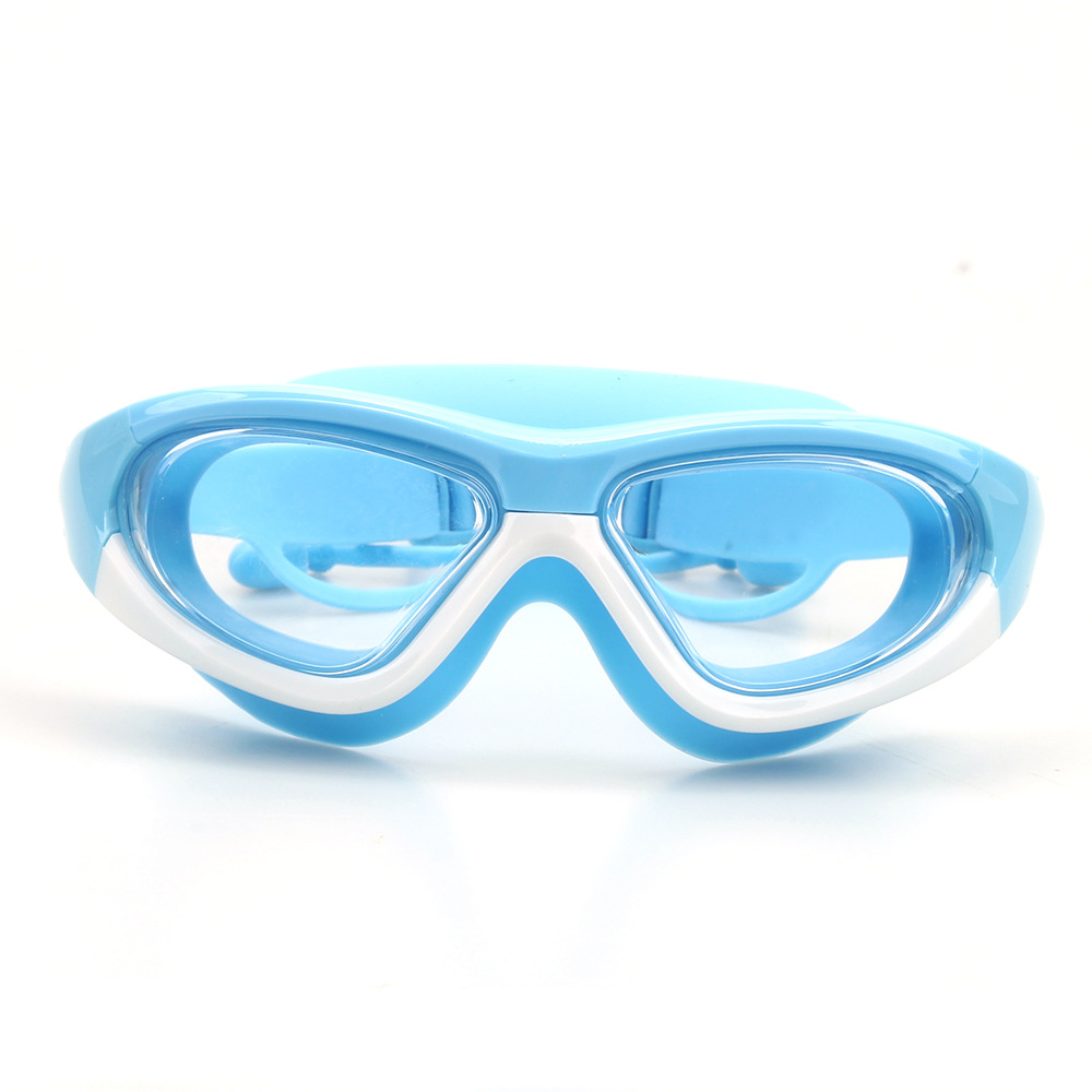 Classic Fashion Large Rim Children's Swimming Goggles Girls' Boy Student Waterproof Anti-Fog Hd Transparent Eye Protection Swimming Glasses