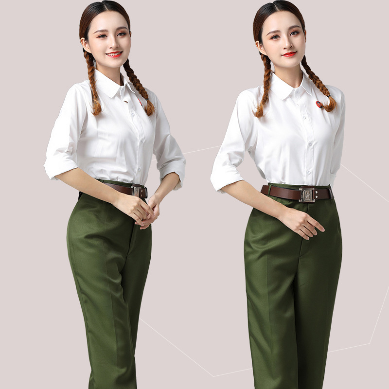 芳华怀旧知青男女70-80年代红卫兵军装舞蹈朗诵红歌合唱演出衣服