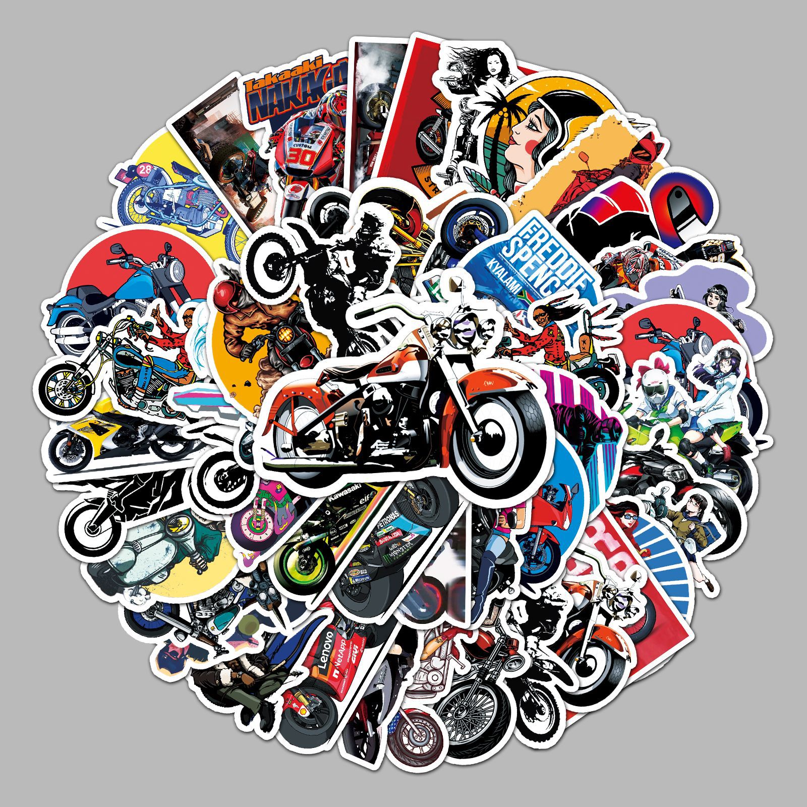 50张个性拉风机车摩托车装饰贴纸笔记本电脑冰箱手机diy创意贴纸