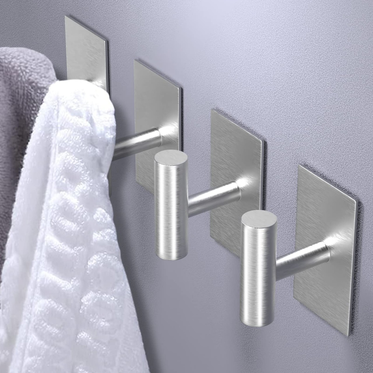 Bathroom Kitchen Bedroom Adhesive Hook Bathrobe Hook Towel Hook behind the Door Hook Clothes Hook Punch-Free Cross-Border