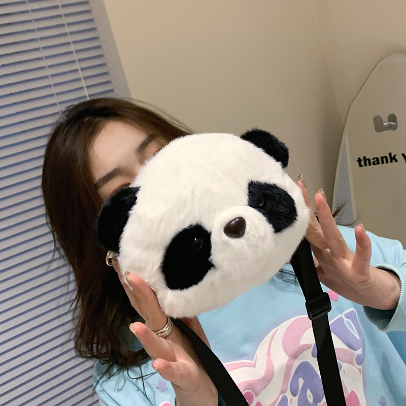 Cartoon Cute Panda One Shoulder Bag Children's Gift Plush Doll Gift Net Red Messenger Bag Coin Purse Wholesale