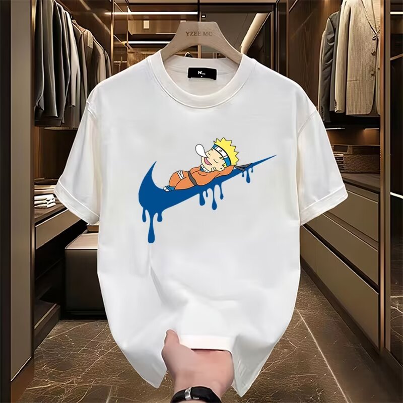 短袖t恤男潮流火影忍者衣服2024夏季新款运动打底衫休闲衣服透气