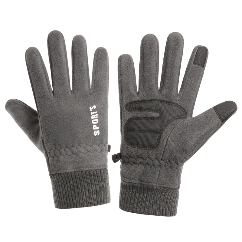 Men's and Women's Winter Polar Fleece Gloves Keep Warm Thermal Fleece-Lined Thickened Waterproof Outdoor Sports Cycling Ski Gloves