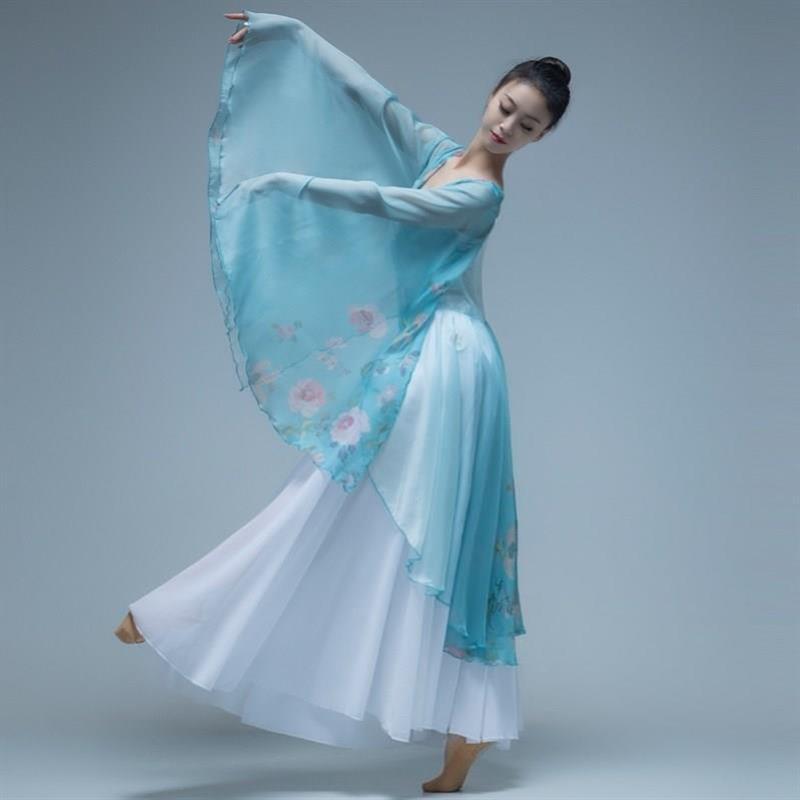 2022年新款古典舞舞蹈服身韵练功服飘逸仙女裙中国风演出服女成人