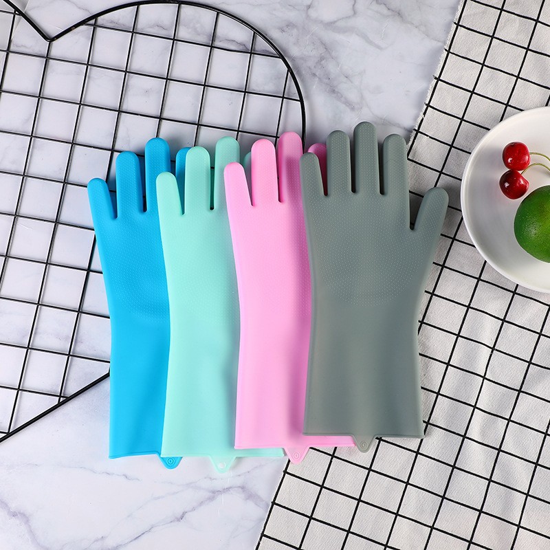 加厚耐用型硅胶手套家务家用厨房洗碗洗衣服防水刷碗清洁手套