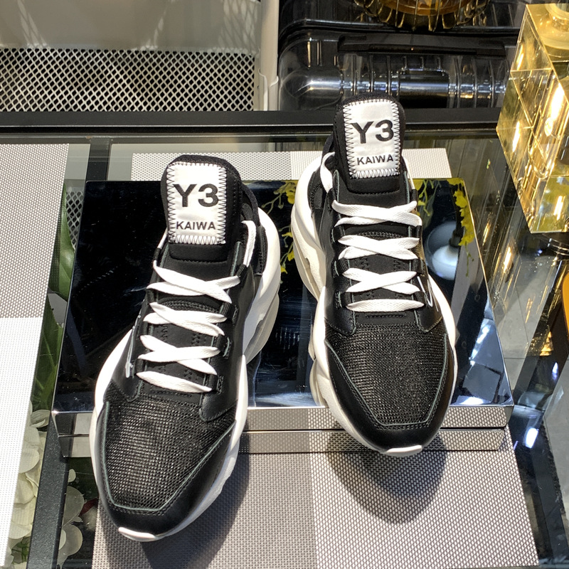夏季y3kaiwa艺术签名男鞋透气网面运动鞋ins黑武士山本耀司老爹鞋