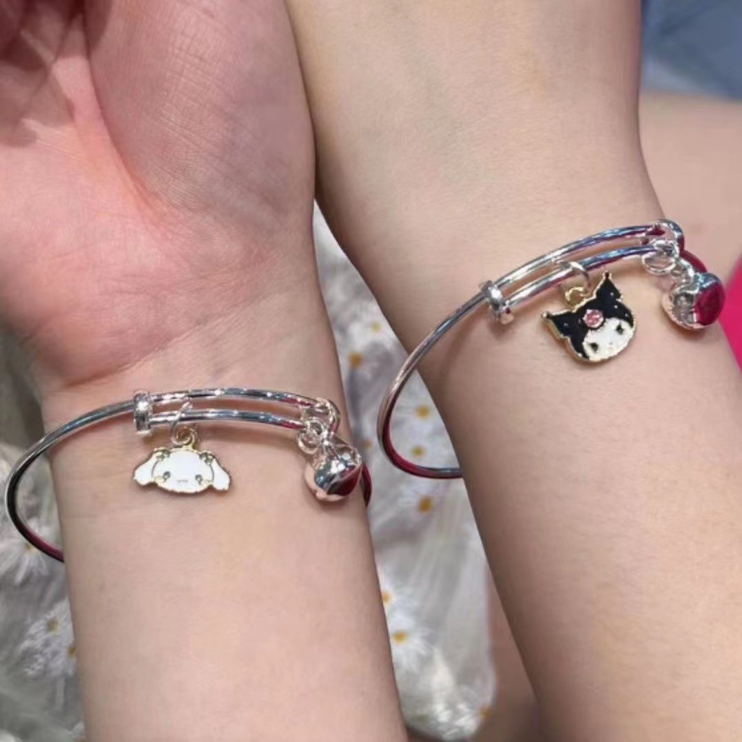 Sanrio Bracelet Cartoon Clow M Bracelet Couple Girlfriends Bell Bracelet Ins Cinnamoroll Babycinnamoroll Ornament Wholesale Hand