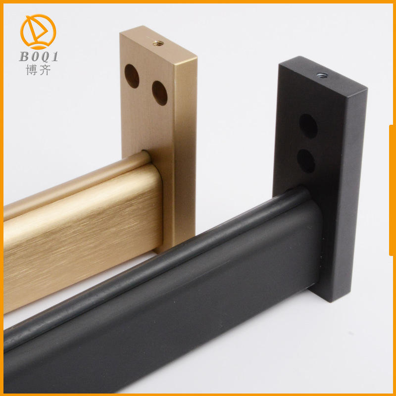 铝合金方形挂杆威法黑色衣通杆 衣橱静音防滑横杆衣柜挂衣杆