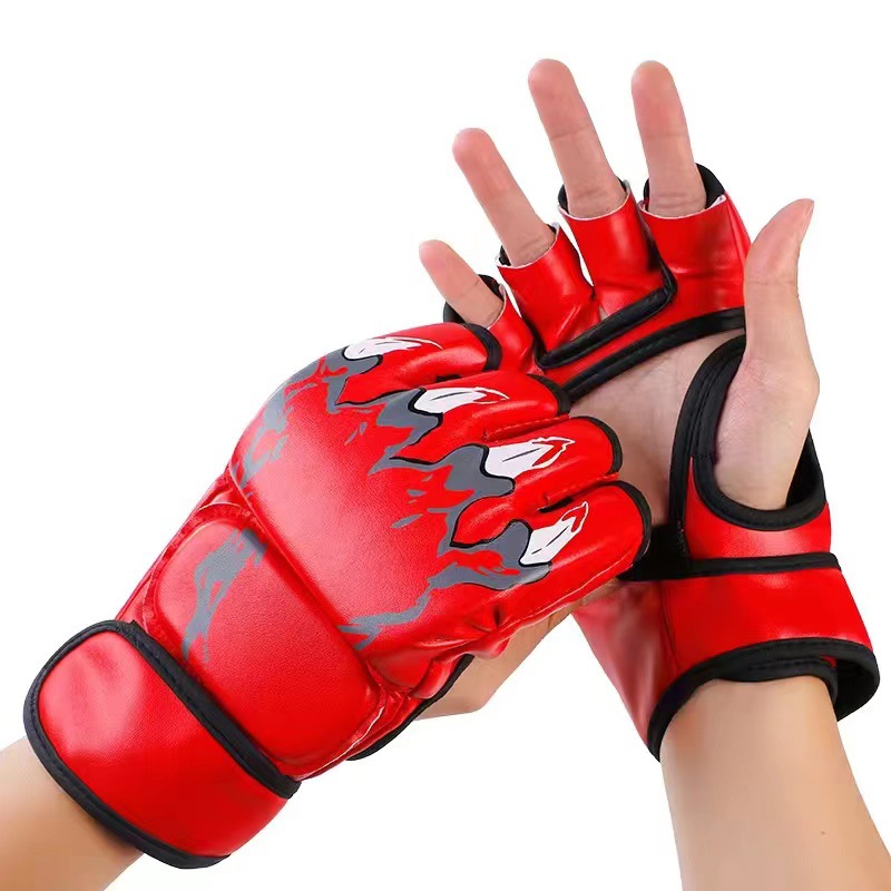 Sanda Boxing Combat Fighting Training Gloves Actual Combat MMA Gloves plus-Sized Thickening and Wear-Resistant Fitness Gloves