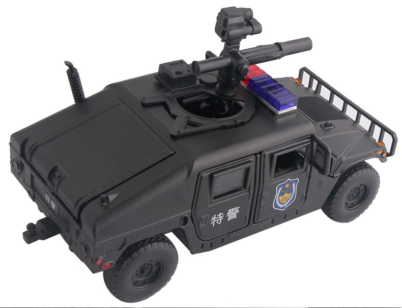 金属1/32防暴车虎式装甲车声光特警合金警车男孩汽车模型玩具批发