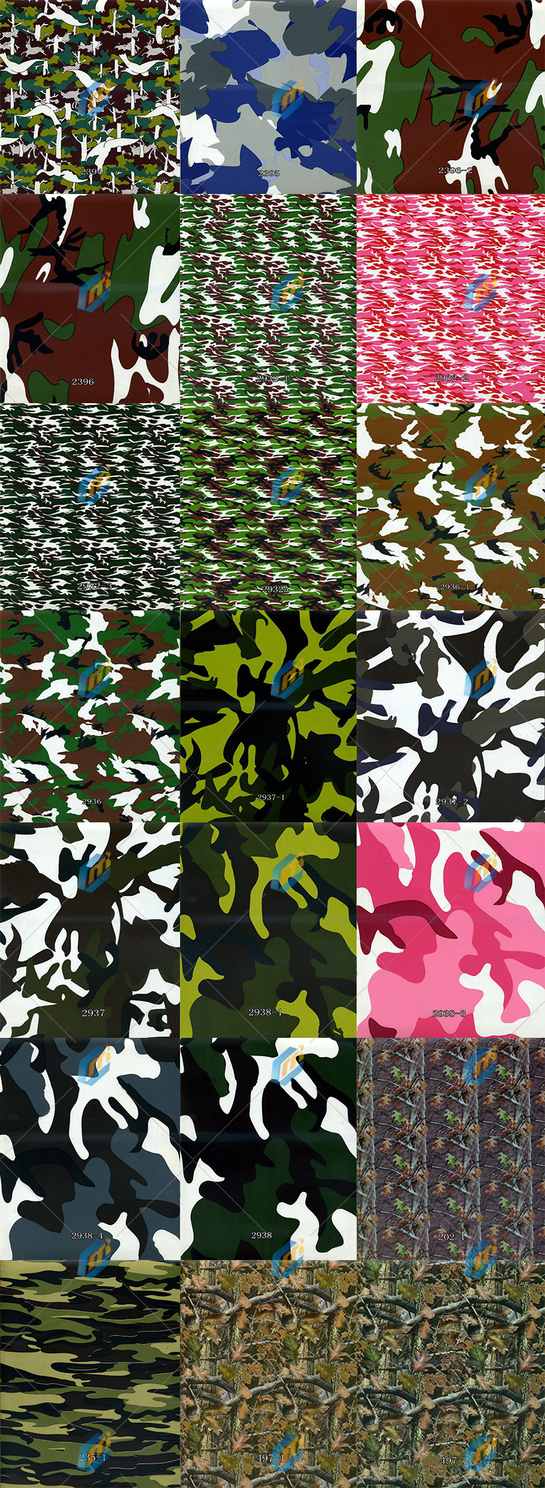 水转印膜/迷彩水披覆膜/水转印枫叶纹/黄色迷彩纹水转印耗材