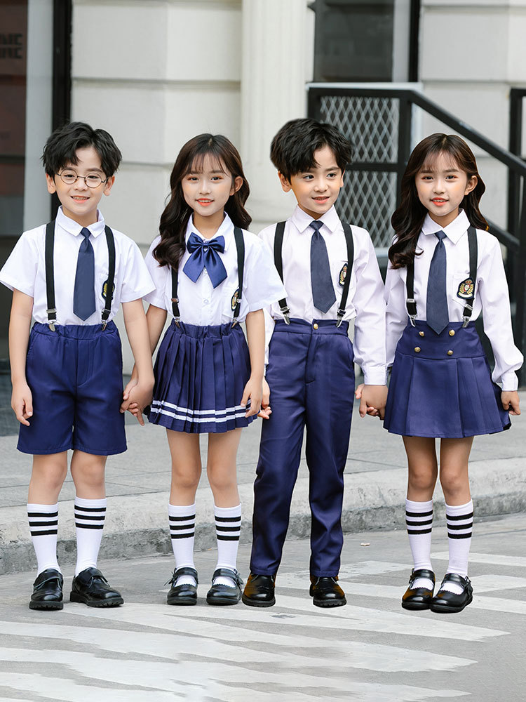 班服小学生校服夏装毕业服大合唱礼服幼儿园园服夏季棉儿童演出服
