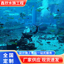 定制大型亚克力海洋馆淡水工程鱼缸弧形海底餐厅有机玻璃展览鱼缸